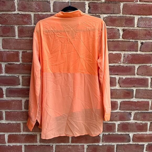 MINKPINK oversized orange button front shirt womens medium NWT - Picture 6 of 6